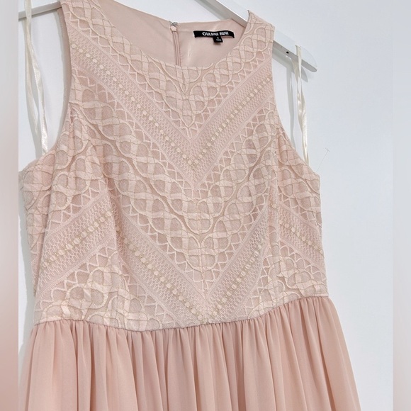 Gianni Bini Womens 8 Formal Dress Maxi Pink Sleeveless Sparkly Lacy Tulle Flowy - Picture 4 of 10